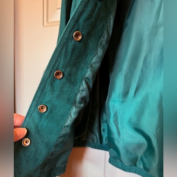 Suede Emerald Green Jacket, snap button, women’s Small NWOT -✨ Originally $150 - Picture 4 of 11